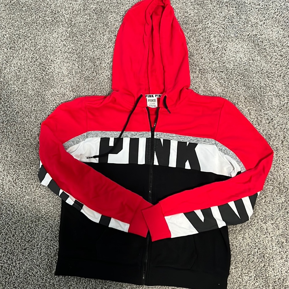 Woman’s PINK red black and white Sweater Large